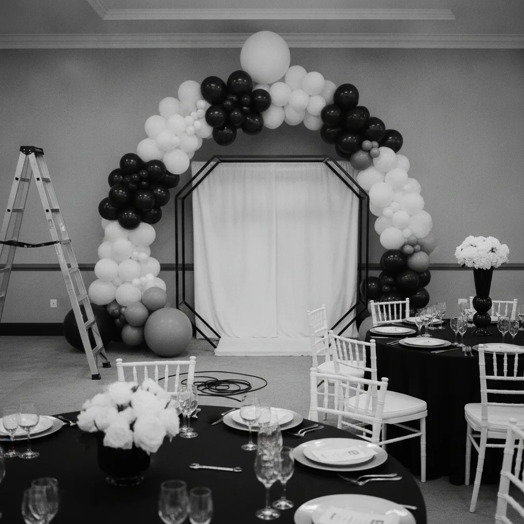 décoration soirée thème noir et blanc