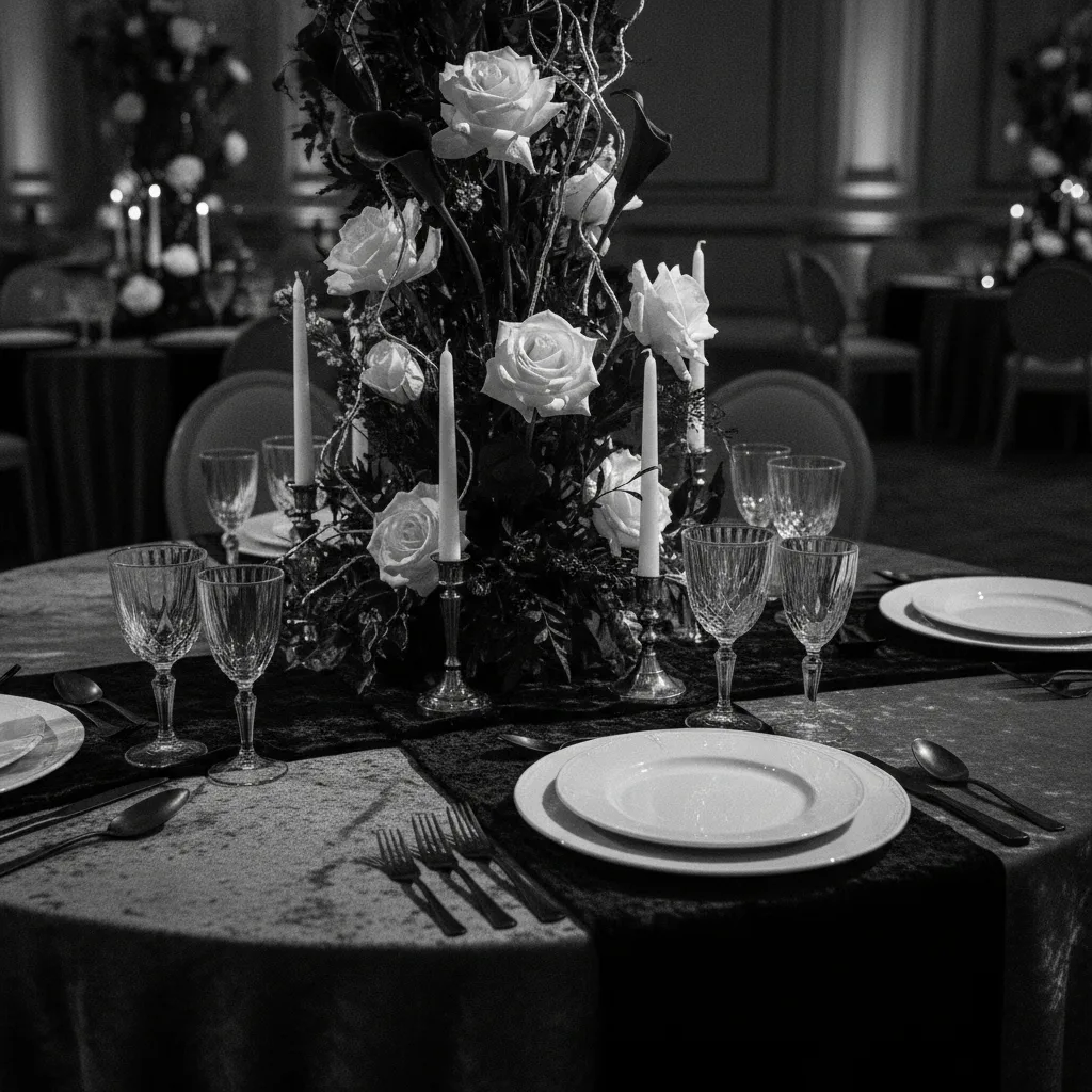 décoration soirée thème noir et blanc