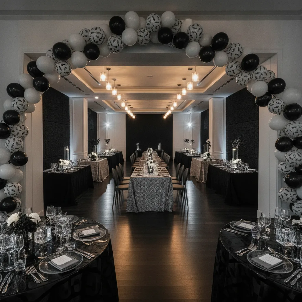 décoration soirée thème noir et blanc
