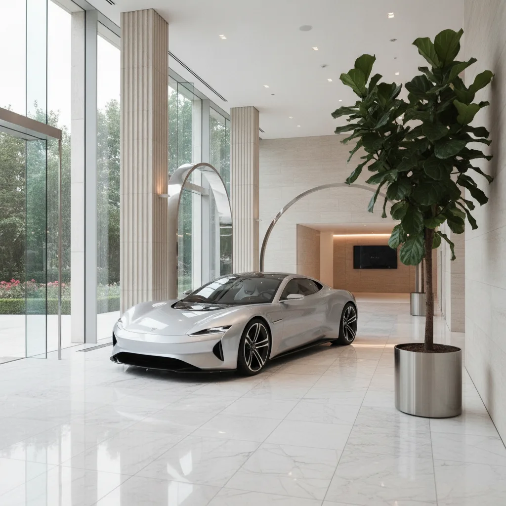décoration showroom automobile luxe