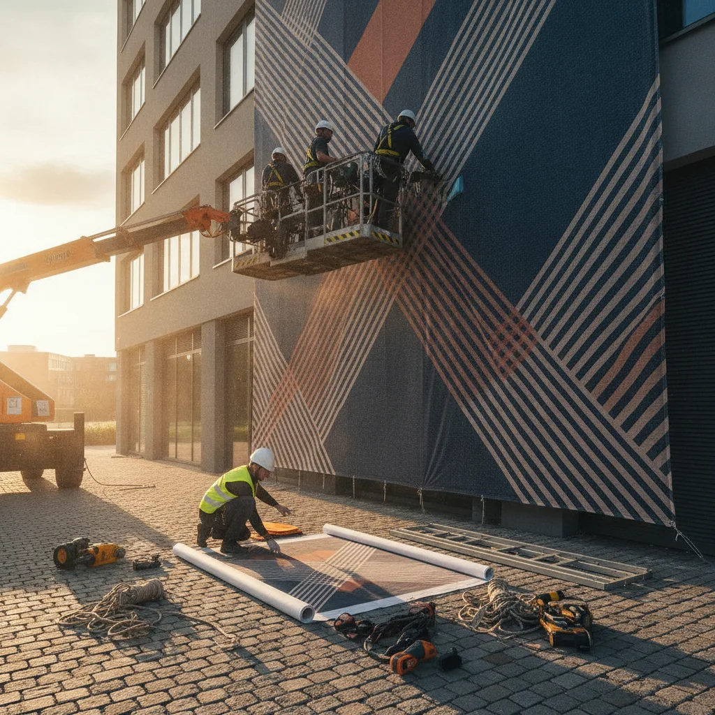 habillage façade bâtiment événement