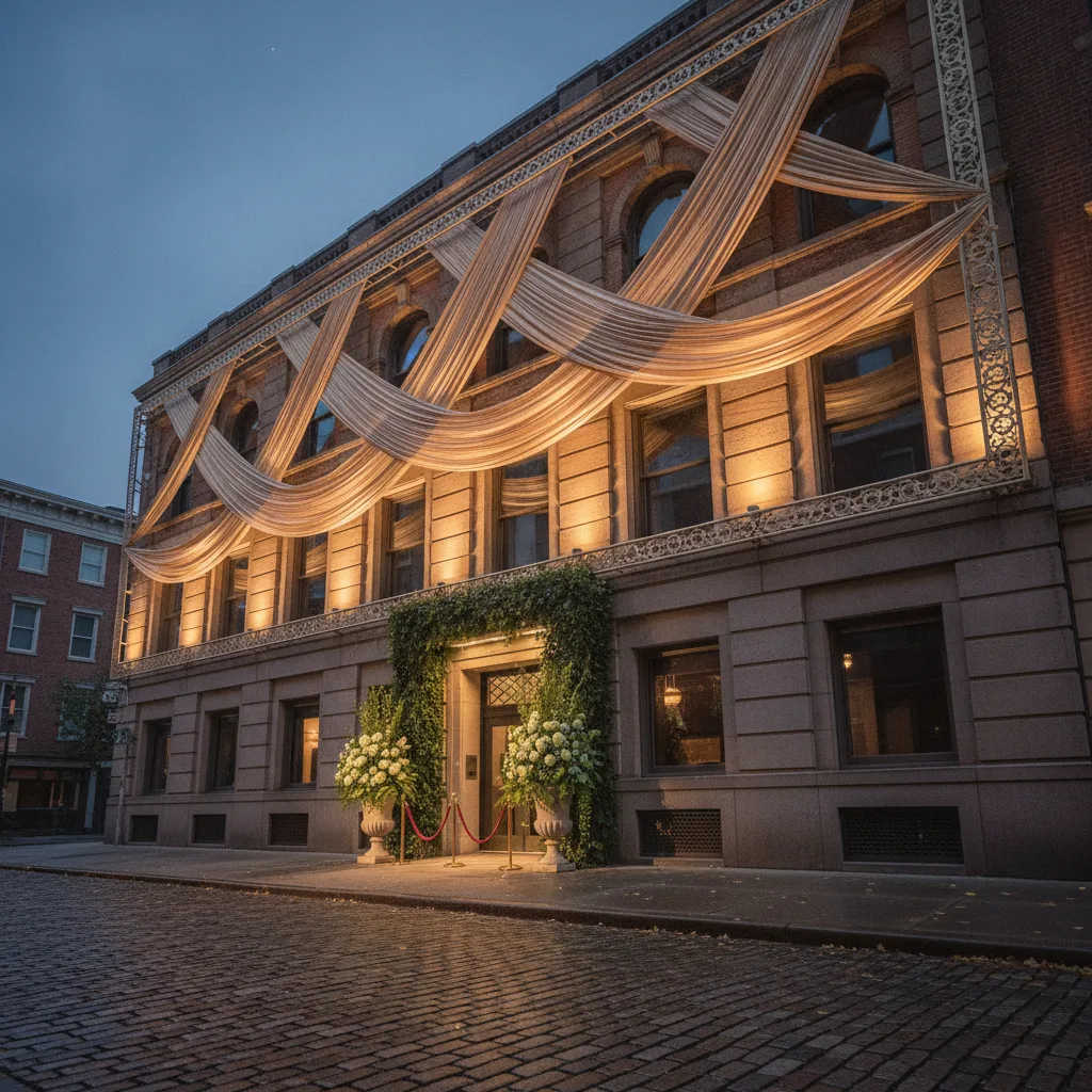 habillage façade bâtiment événement